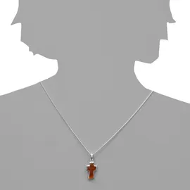 Ostsee-Schmuck Kreuzanhänger weiß Silber 925