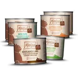 MJAMJAM Mixpaket 6 x 200g Dose Katzennassfutter Mixpaket V - Purer Fleischgenuss
