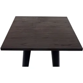 Mendler Set Stehtisch + 2x Barhocker  Holz-Tischplatte Metall Industriedesign  Schwarz
