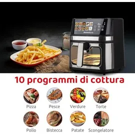 Melchioni Gaia Plus Heißluftfritteuse 8 L schwarz