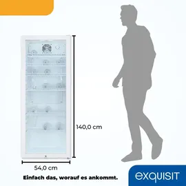 Exquisit GKS240-GT-160C Getränkekühlschrank (237 l, 1400 mm hoch, Weiß)