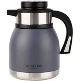 Michelino - 2.0L Thermoskanne Doppelwandig Getränkespender Isolierkanne Kanne Kaffee Tee Teekanne Grau