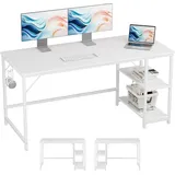 JOISCOPE Schreibtisch 152x60cm, Computertisch mit verstellbaren Füßen und umkehrbaren