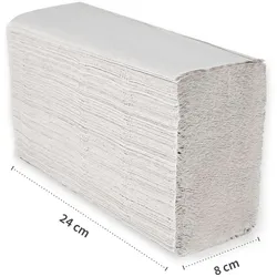 HYGOSTAR Papierhandtuch 1-lagig Recyclingpapier Z-Interfold Weiss 24x23 cm