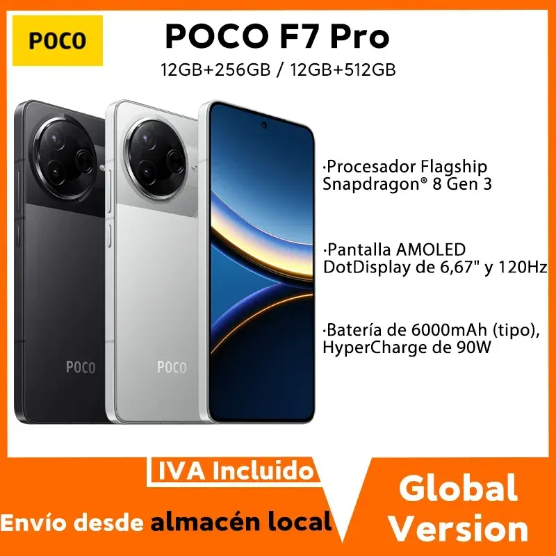 Globale Version POCO F7 Pro Snapdragon 8 Gen 3 Smartphone 6.67'' 120Hz Display 50MP Kamera 6000mAh Akku 90W IP68 Mobiltelefon Globale Version POCO F7 Pro Snapdragon 8 Gen 3 Smartphone 6.67'' 120Hz Display 50MP Kamera 6000mAh Akku 90W IP68 Mobiltelefon
