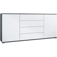 Vladon Sideboard, Weiß, Holzwerkstoff, 166.5x75.5x35 cm, Wohnzimmer, Kommoden &