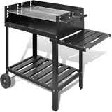 vidaXL Grillkamin BBQ Grill Säulengrill schwarz