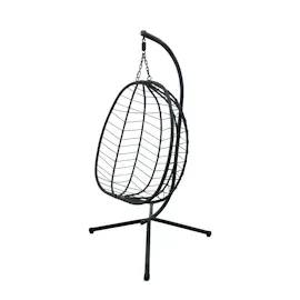 Svita Shelly Hängesessel mit Gestell Hängestuhl Hängesitz Hängekorb Grau