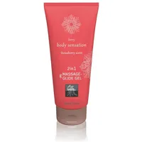 HOT Shiatsu Massage- & Glide Gel 2 in 1 - Strawberry scent 200 ml