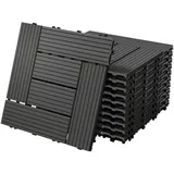 ECD Germany WPC Terrassenfliesen Anthrazit 30 x 30 cm 44 St.