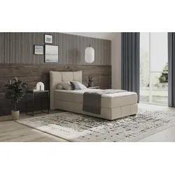 Boxbett MR. COUCH "Brewdley mit Bettkasten, inkl. Matratze", beige (savona 02 beige), B:125cm L:215cm, Komplettbetten, Topper und Zierkissen, in verschiedenen Härtegraden verfügbar