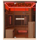 Dewello Infrarotkabine Sauna Kenora 160cm x 120cm 3 Personen Vollspektrum & Karbonstrahler Hemlock