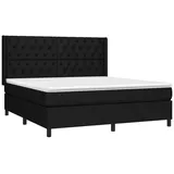 vidaXL Boxspringbett mit Matratze Schwarz 160x200 cm Stoff