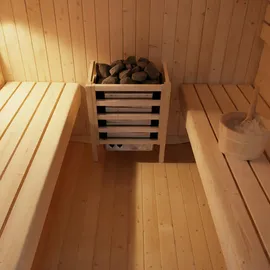 Home Deluxe CUBE inkl. 6 kW Ofen + int. Steuerung + Dachkranz