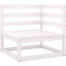 vidaXL Garten-Ecksofa Loungesofa weiß