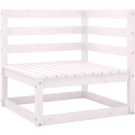 vidaXL Garten-Ecksofa Loungesofa weiß