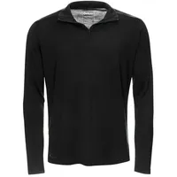 Kaipara - Merino Sportswear Langarmshirt Merino Zip-Neck Herren Regular 200 (1-tlg) aus reiner Merinowolle Made in Germany schwarz XL