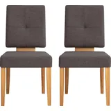 Home Affaire Esszimmerstuhl »Ponza Polsterstuhl« (Set) 2 Stk.Gestell Eiche massiv geölt, Esszimmer Bestseller, braun