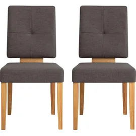 Home Affaire Esszimmerstuhl »Ponza Polsterstuhl« (Set) 2 Stk.Gestell Eiche massiv geölt, Esszimmer Bestseller, braun