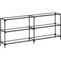 VidaXL Konsolentisch mit Glasplatte Transparent 194,5x30x81 cm Stahl