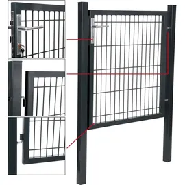 Songmics Gartentor 106 x 90 cm Grau/Stahl