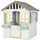 WONDERMAKE Spielhaus mit Pflanzkästen 115 x 101 x 130 cm Weiß/Grau/Bunt