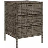 vidaXL Gartenschrank, Geräteschrank mit viel Stauraum, Beistellschrank Schrank mit Türen, Balkonschrank Terrassenschrank, Grau Poly Rattan