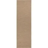 BT Carpet Nature Läufer In- und Outdoor – Schlingen Küchenläufer rutschfest Flachgewebe Kurzflor Woll-Optik Fineloop Küchenteppich für Flur, Garten, Terrasse, Badezimmer – Beige Terracotta, 80x350cm