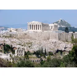 Fototapete PAPERMOON "Parthenon Athens", bunt (mehrfarbig), B:3m L:2,23m, Vlies, Tapeten