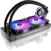 Eos RGB Rainbow CPU Kühler RGB Komplett AiO Wasserkühlung PC, Prozessor Kühler, Water Cooling, 240mm Wasserkühlung Pumpe mit CPU Lüfter Silent Wings