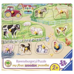 Holzpuzzle Morgens auf dem Bauernhof