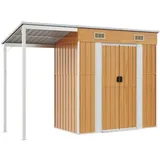 vidaXL Gartenhaus mit Schleppdach Hellbraun 277x107x181 cm Stahl