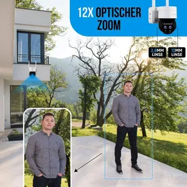 LuVision 4G / LTE DUO PTZ Solar Überwachungskamera Weiß