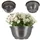 Kadax Schale aus Kunststoff, Blumenschale, wetterfester Pflanzkübel für Außen, Grabschale, leichte Kugelschale für Blumen, Pflanzschale (⌀ 13 cm, Grafit)