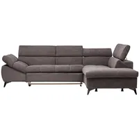 Stylife Ecksofa, Graubraun, Textil, Uni, 4-Sitzer, Ottomane rechts, L-Form, 279x210 cm, Stoffauswahl, seitenverkehrt erhältlich, Hocker Rücken echt, Wohnzimmer, Sofas & Couches, Wohnlandschaften, Ecksofas