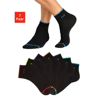 H.I.S. H.I.S Kurzsocken, (Packung, 7 Paar), mit farbigen Bündchen schwarz