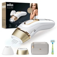 Braun IPL Silk Expert Pro 5 PL5124 Generation IPL, dauerhaft sichtbare Haarentfernung für Damen und Herren, mit Premium-Tasche, Venus Rasierer und Präzisionskopf, Weiß und Gold