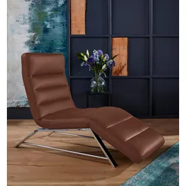 W.Schillig Relaxliege daily dreams Leder/Polyester 75 x 91 x 170 cm braun mit Kissen