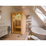 Swedheat Infrarotkabine Infrarotkabine Clara Hemlock Ganzglastür 2 Personen beige