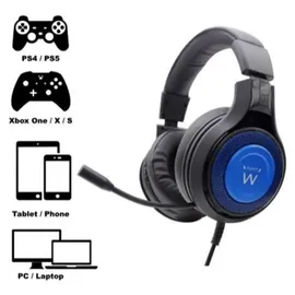 ewent PL3322 Kabelgebunden, Gaming, Headset Schwarz, Blau