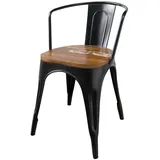 Massivmoebel24 Stuhl Altholz 45x45x85 mehrfarbig lackiert Industrial #63