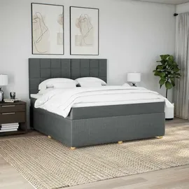 vidaXL Boxspringbett 180 x 200 cm Dunkelgrau