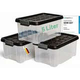 Novaliv Aufbewahrungsbox 30 x 19 x 14 cm 3-tlg. transparent