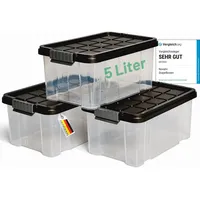 Novaliv Aufbewahrungsbox 30 x 19 x 14 cm 3-tlg. transparent