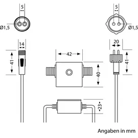ledscom.de Dämmerungssensor für außen, IP44 Stecksystem NEMO, schwarz, Helligkeitssensor, Tag-Nacht-Schalter