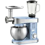 KB ELEMENTS 3-in-1 Küchenmaschine - Multifunktions Küchenmaschine - Knetmaschine - 7,5 Liter 2000W - Mit Fleischwolf, Mit Pasta set, 1,5L Mixer (Blau)