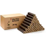 Neandertaler Feuer Holzbriketts PiniKay Hartholzbriketts – Kaminbriketts 20 kg Briketts Kamin Ofen Grill | Briquettes Hartholz Eiche Buche Brikett Holzbrikett Gluthalter
