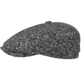 Stetson Brooklin Donegal Flatcap Herren Schirmmütze Schurwolle Baumwollfutter Sechsteilige Herrencap Herbst Winter schwarz-weiß 57 cm - 57