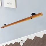 DMCHENGMA rutschfeste Handläufe aus Holz für Treppen im Innenbereich, Komplettset für Handläufe aus Kiefernholz, Haltegriff für Treppenhandläufe, Armlehne für Wandgeländer aus Holz (Size : 60cm)