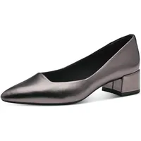 TAMARIS Damen Pumps Leder Blockabsatz bequem; Pewter, EU 37